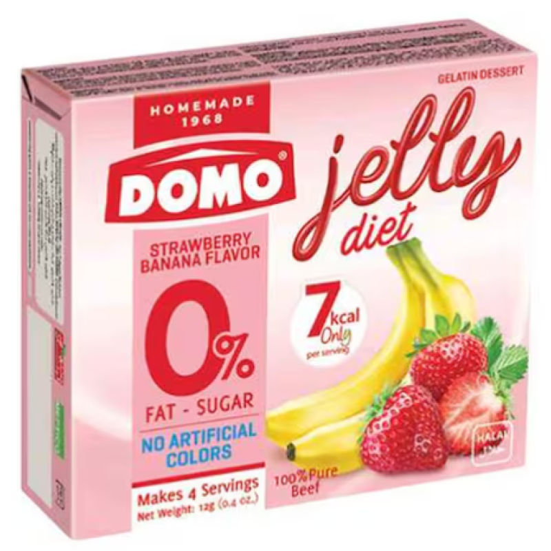 Domo Strawberry And Banana Diet Gelatin Dessert 12GR