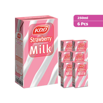 حليب الفراولة من كي دي دي 250 مل - عبوة من 6 قطع