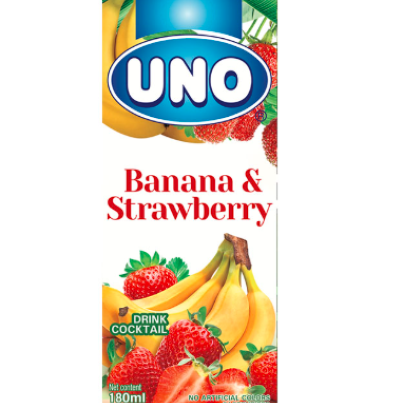 Uno Juice Strawberry And Banana Carton 1L